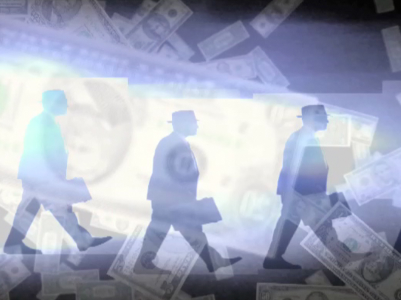 image of bankers walking